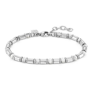 Bracciale Uomo Acciaio Instinct ed Stones Pietre Howlite Nomination