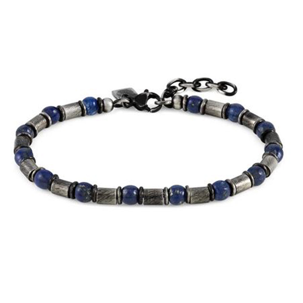 Bracciale Uomo Acciaio Instinct ed Stones Pietre Vintage Sodalite Nomination