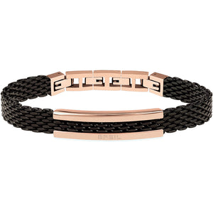 Bracciale Uomo Acciaio Ip Black Rose Snap Ext Breil