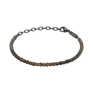 Bracciale Uomo Acciaio Ip Black e Occhio di Tigre B Fence Breil