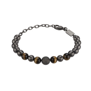 Bracciale Uomo Acciaio Ip Black e Occhio di Tigre B Fence Breil