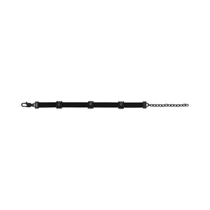 Bracciale Uomo Acciaio Ip Black Pelle Nera B Mix Breil