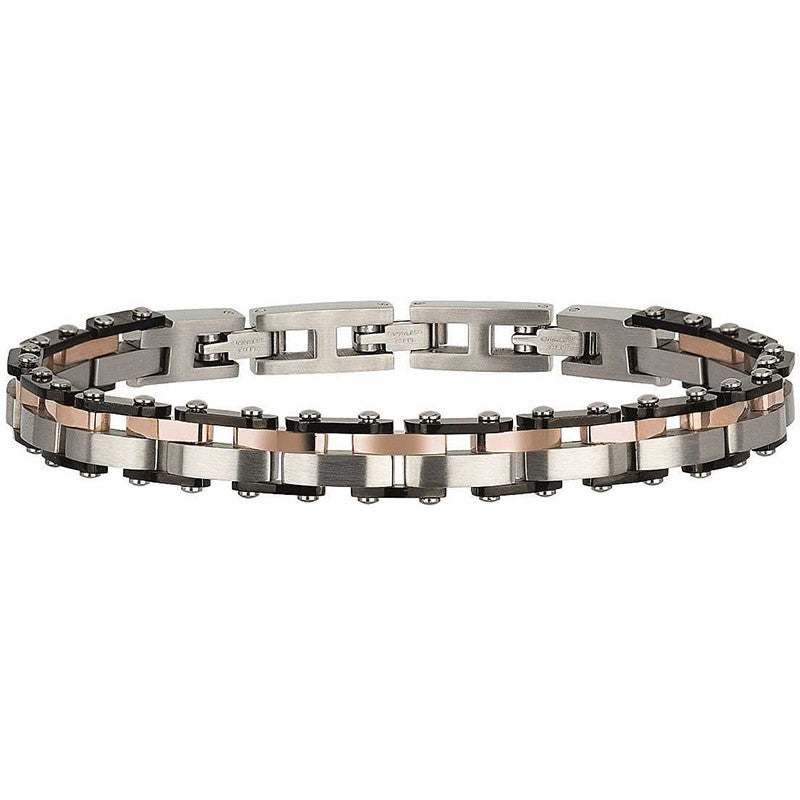 Bracciale Uomo Acciaio Ip Rosa Ip Nero Snood TJ2124 - Breil   