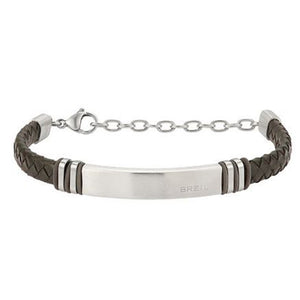 Bracciale Uomo Acciaio Leather Twine Marrone Breil