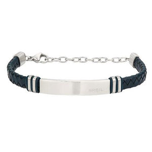 Bracciale Uomo Acciaio Leather Twine Blu Breil