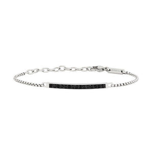 Bracciale Uomo Acciaio Light Row Zirconi Neri Breil