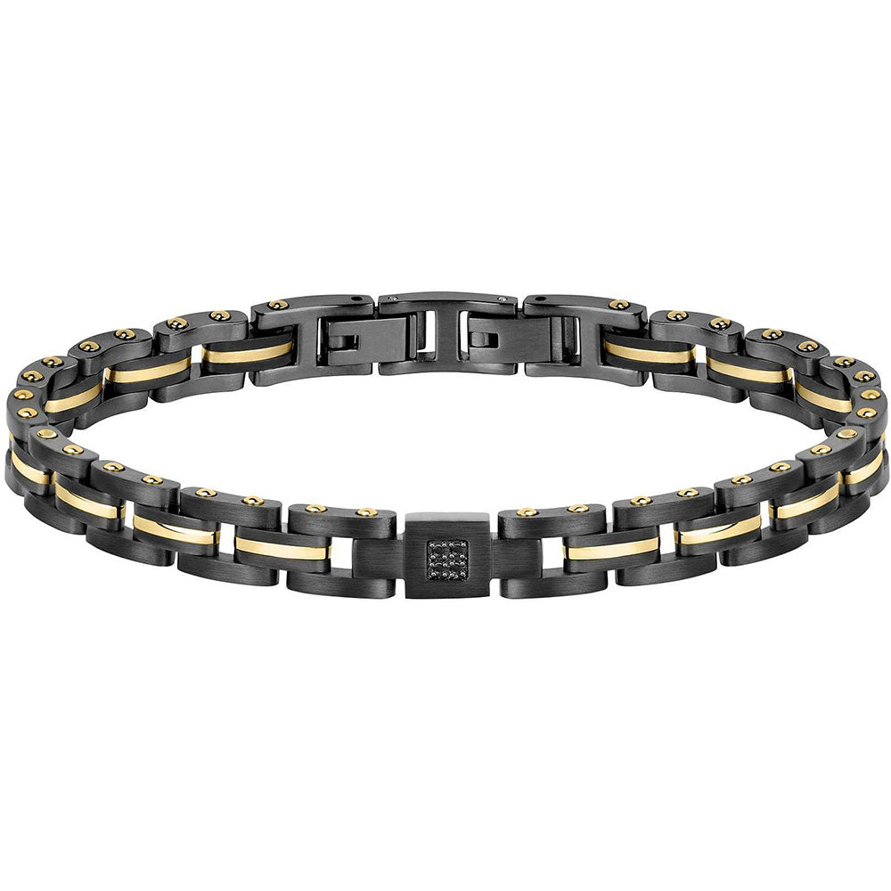 Bracciale Uomo Acciaio Nero e Giallo Motown Morellato