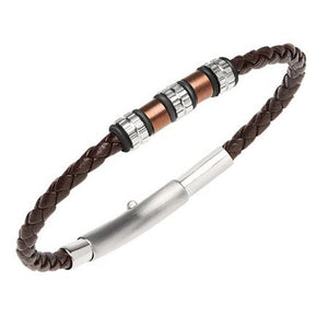 Bracciale Uomo Acciaio Pvd Marrone Wanderlust Pelle Marrone Breil