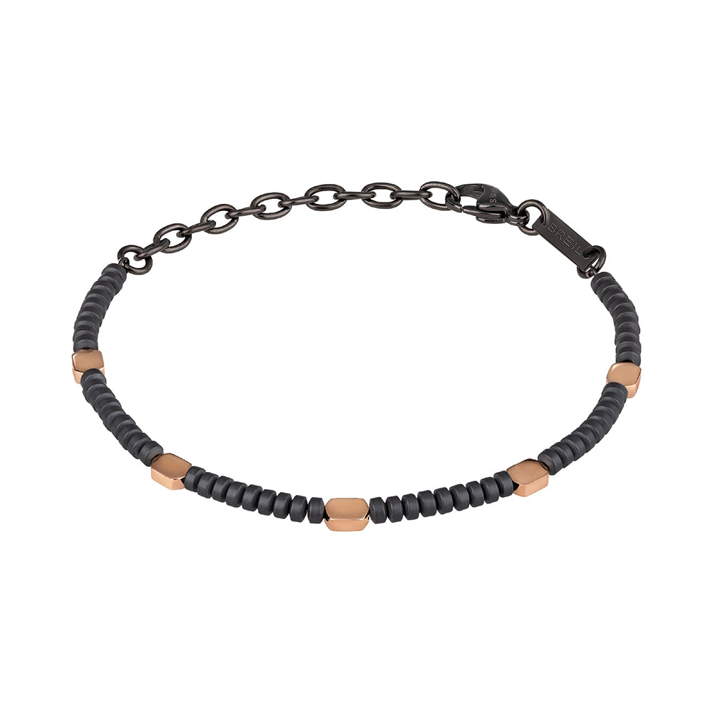 Bracciale Uomo Acciaio Rosa con Ematite Blend Breil