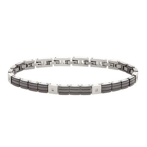 Bracciale Uomo Acciaio Silver Black Ceramic Brick Breil