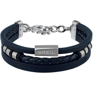 Bracciale Uomo Acciaio Silver in Pelle Outer Breil