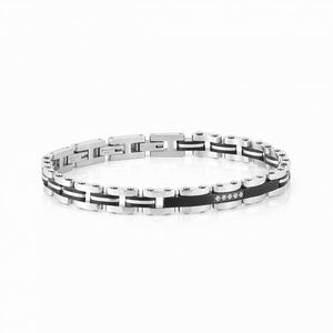 Bracciale Uomo Acciaio Strong pvd Nero Cubic Zirconia Nomination