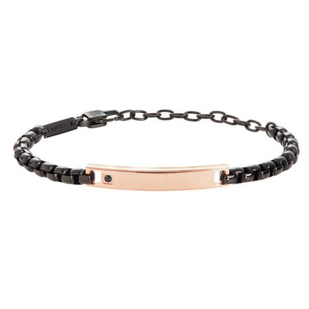 Bracciale Uomo Acciaio Tag And Cross Black Rose Breil