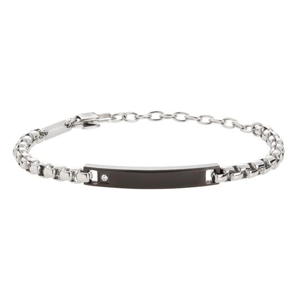 Bracciale Uomo Acciaio Tag And Cross Silver Black Breil