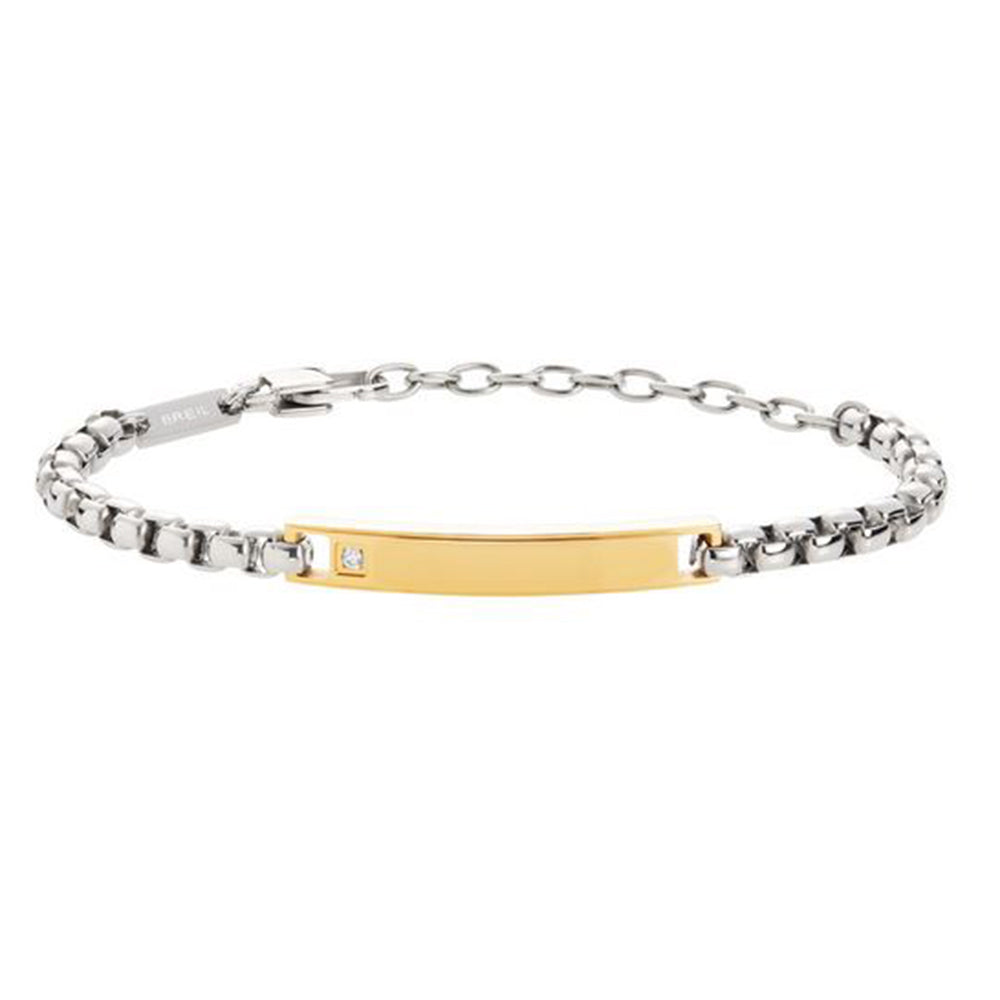 Bracciale Uomo Acciaio Tag And Cross Silver Gold Breil