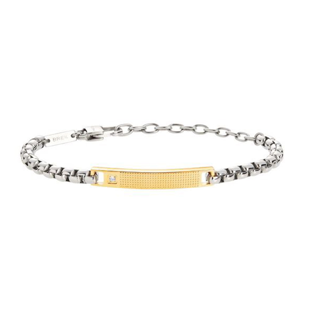 Bracciale Uomo Acciaio Tag And Cross Silver Gold Breil
