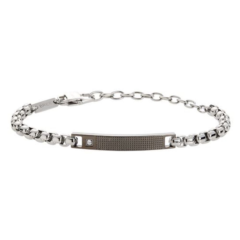 Bracciale Uomo Acciaio Tag And Cross Silver Gun Breil