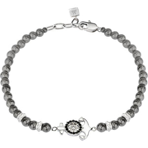 Bracciale Uomo Acciaio Vela Pietre Nere Morellato
