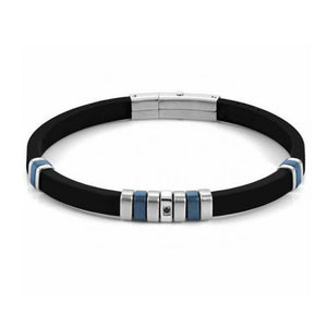 Bracciale Uomo Acciaio e Caucciu Blu City Nomination