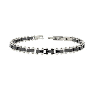 Bracciale Uomo Acciaio e Ceramica Nera H1262_C005 - Zoppini   