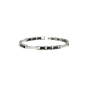 Bracciale Uomo Acciaio e Ceramica Nera H1274_C005 - Zoppini   