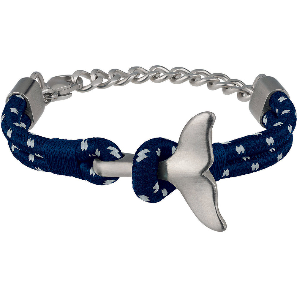 Bracciale Uomo Acciaio e Corda Blu Jumper Breil
