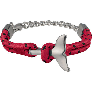 Bracciale Uomo Acciaio e Corda Rossa Jumper Breil