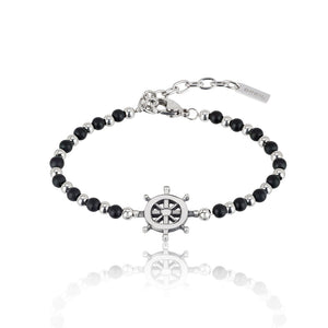 Bracciale Uomo Acciaio e Onice Nero Timone Black Onyx Breil