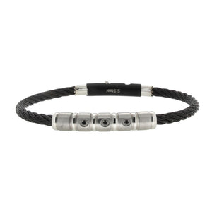 Bracciale Uomo Acciaio pvd Nero e Zirconi Zoppini