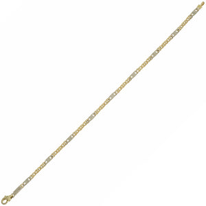 Bracciale Uomo Alternato Oro Bianco e Giallo