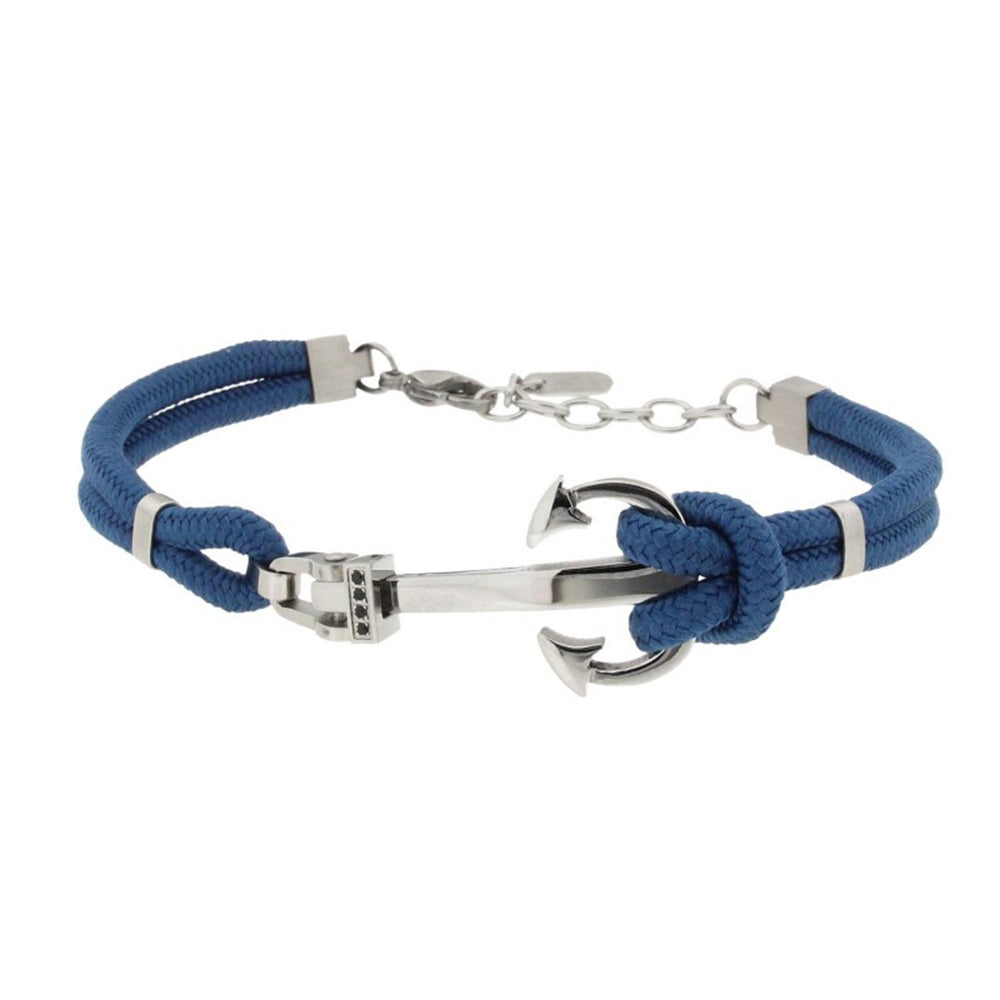 Bracciale Uomo Ancora Cordino Nautico Azzurro Zoppini