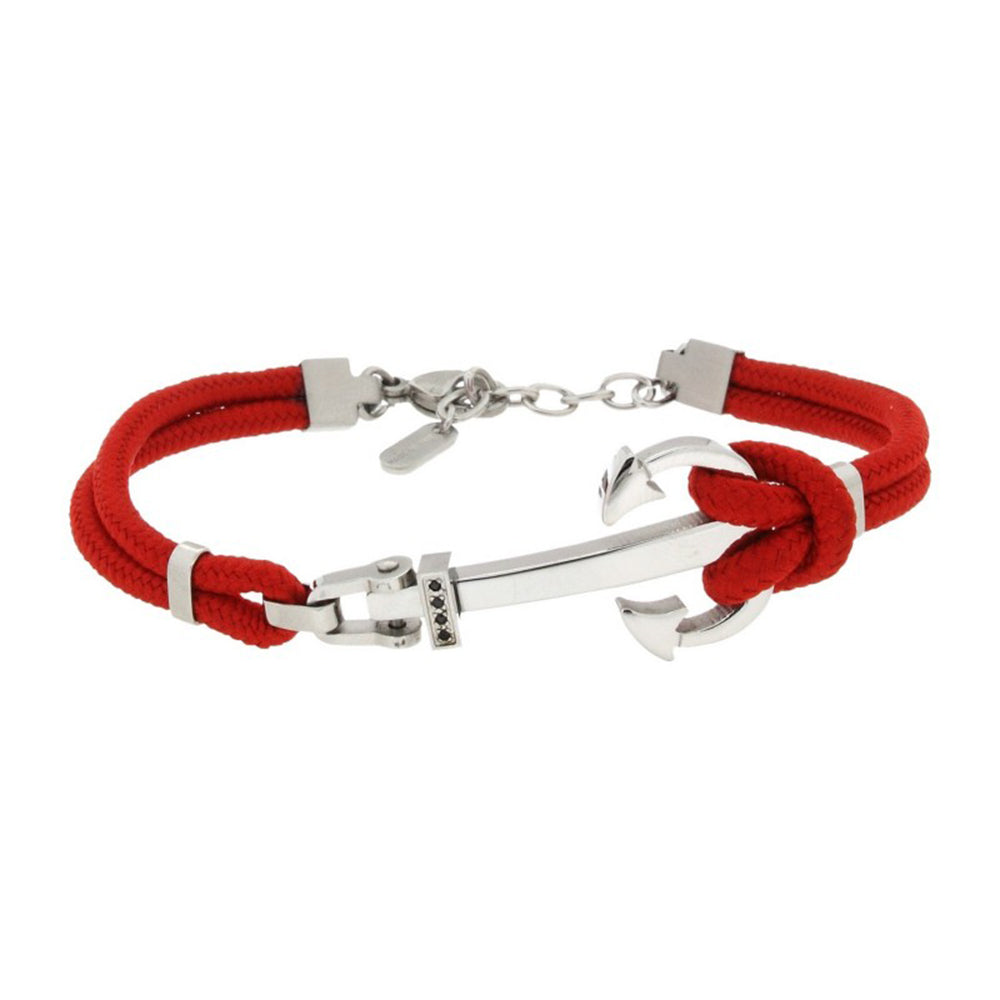 Bracciale Uomo Ancora Cordino Nautico Rosso Zoppini 