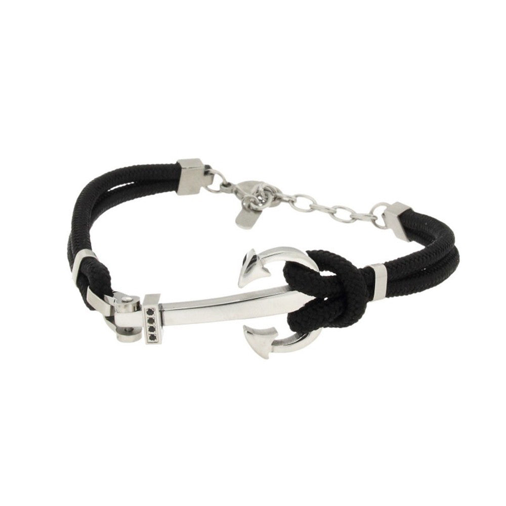 Bracciale Uomo Ancora Nero Zoppini     