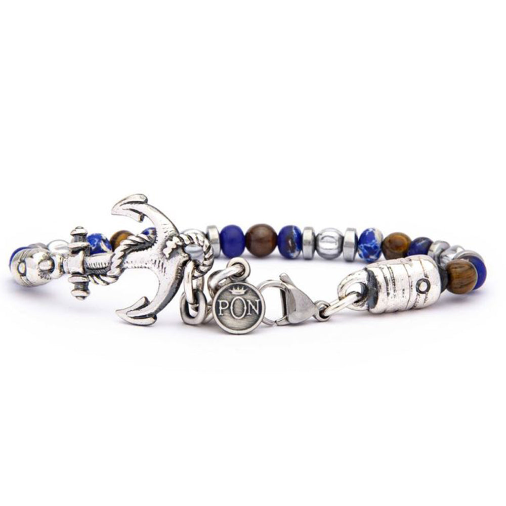 Bracciale Uomo Ancora Occhio di Tigre Lapis Portonovo