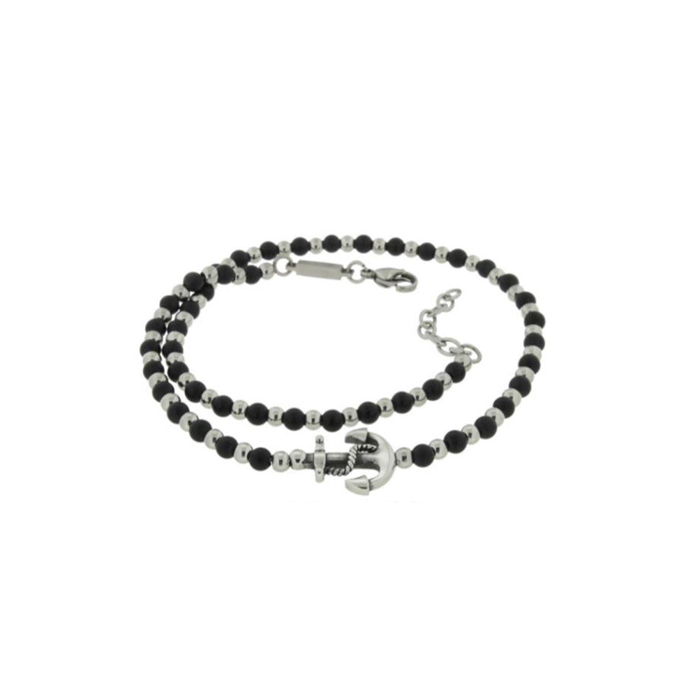 Bracciale Uomo Ancora con Acciaio e Onice L2442_2600 - Zoppini     