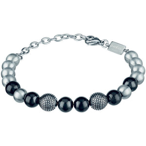 Bracciale Uomo B Fence Nero e Silver Breil