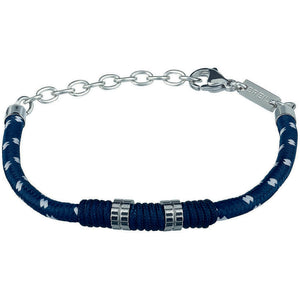 Bracciale Uomo Bolt in Corda Blu e Bianco Breil
