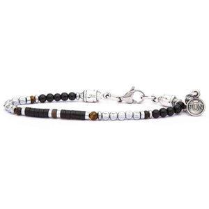 Bracciale Uomo Discetto Onice Pietre Occhio di Tigre Onice Portonovo