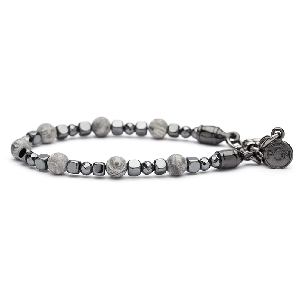 Bracciale Unisex Ematite Antracite Grigio Portonovo