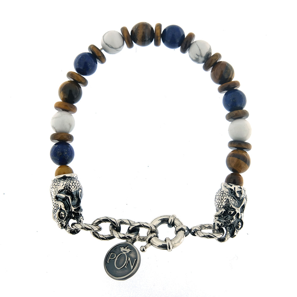 Bracciale Unisex Giro Singolo Lapis Bianco Occhio di Tigre Portonovo