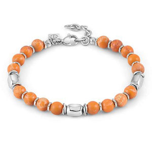 Bracciale Uomo Instinctstyle Stones Pietra Diaspro Arancione Nomination