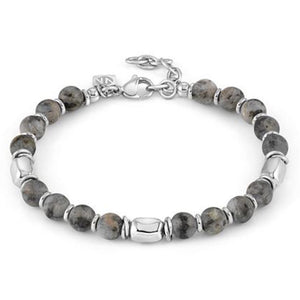 Bracciale Uomo Instinctstyle Stones Pietra Diaspro Grigio Nomination