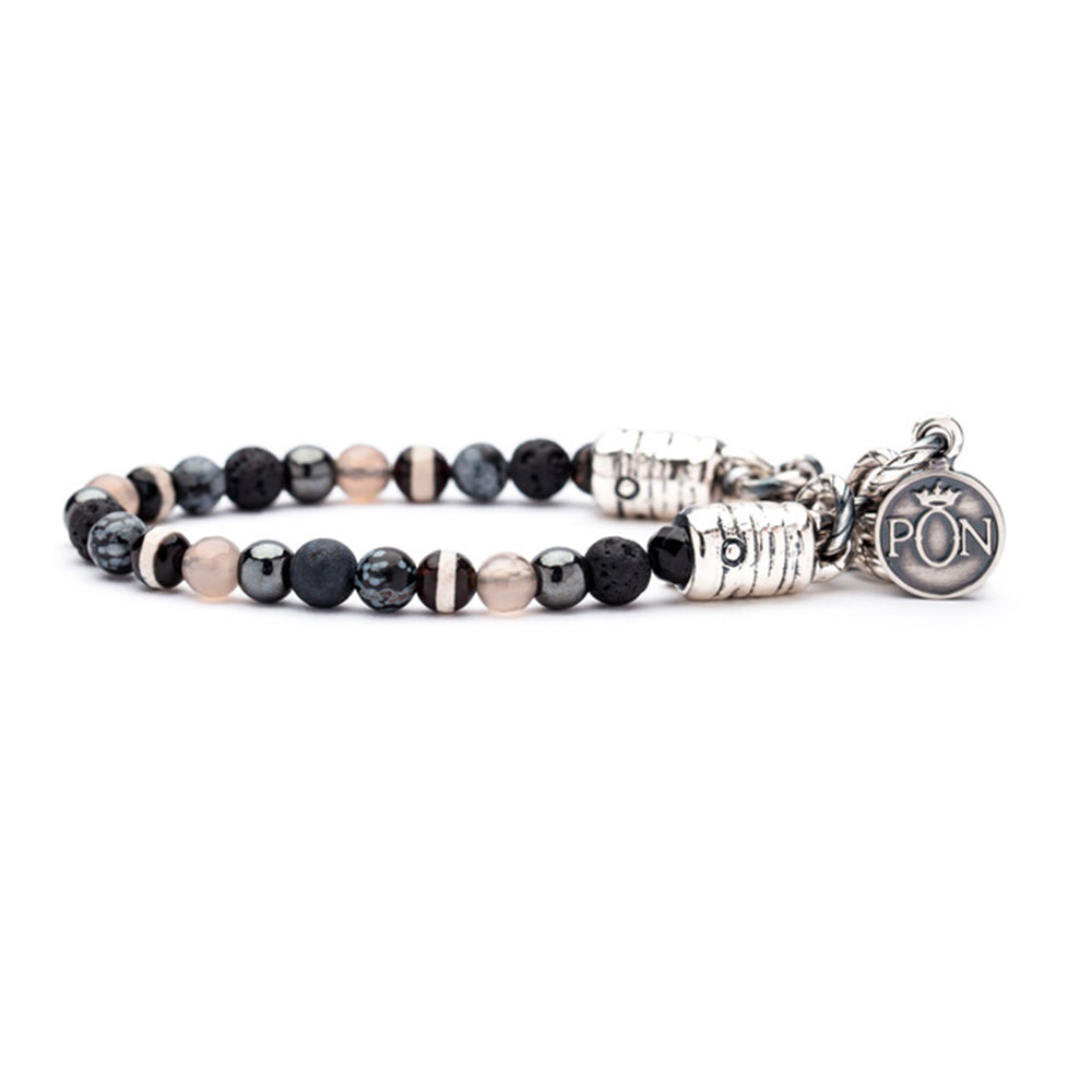 Bracciale Uomo Mono Lavica Ematite Tibet Portonovo