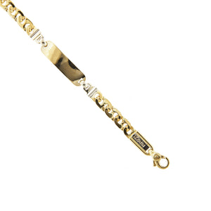 Bracciale Uomo Oro Giallo con Targhetta