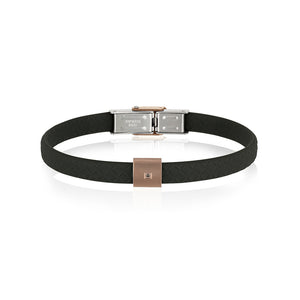 Bracciale Uomo Silicone Nero e Diamante Nero Black Diamond Breil 