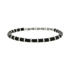 Bracciale Uomo con Anellini Nero Zoppini