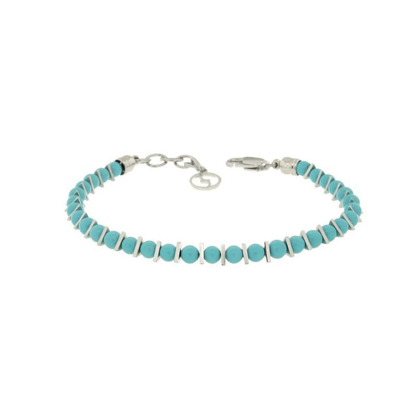 Bracciale Largo Elastico Stile Occidentale Con Pietre Turchesi – Gioiello Etnico Uomo Donna - 3