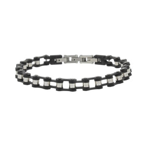 Bracciale Uomo in Acciaio e Carboni a Catena Zoppini 