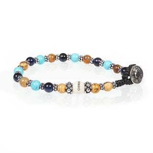 Bracciale Uomo in Argento Lab Occhio di Tigre Blue Gerba Gioielli