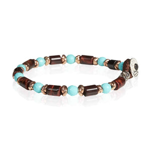 Bracciale Uomo in Argento Occhio di Tigre Rosso Gerba Gioielli
